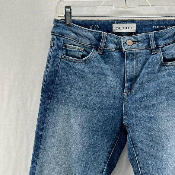 DL1961 Florence Instasculpt Cropped Jeans Women 27 Stretch Denim Skinny Leg Blue - Picture 6 of 14